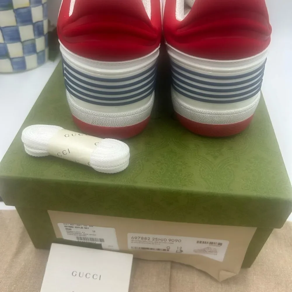 Men’s Gucci demetra basket leather sneakers size 12 made in Italy